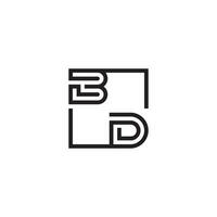 BD futuristic in line concept with high quality logo design vector