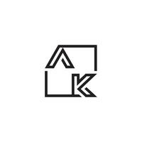 AK futuristic in line concept with high quality logo design vector