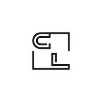 CL futuristic in line concept with high quality logo design vector