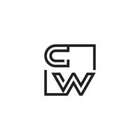 cw futurista en línea concepto con alto calidad logo diseño vector