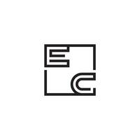 EC futuristic in line concept with high quality logo design vector