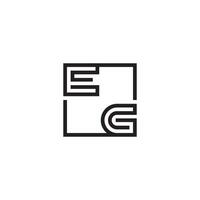 EG futuristic in line concept with high quality logo design vector