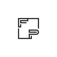 FP futuristic in line concept with high quality logo design vector