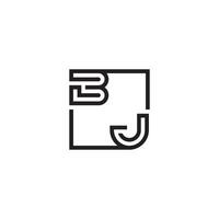 BJ futuristic in line concept with high quality logo design vector