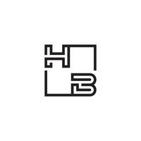 HB futuristic in line concept with high quality logo design vector