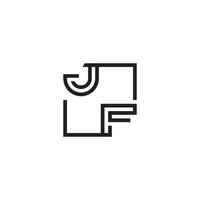 JF futuristic in line concept with high quality logo design vector