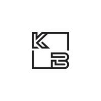 KB futuristic in line concept with high quality logo design vector