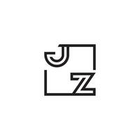 JZ futuristic in line concept with high quality logo design vector