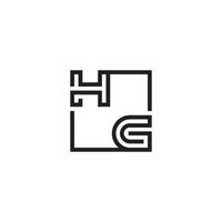 HG futuristic in line concept with high quality logo design vector