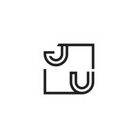 JU futuristic in line concept with high quality logo design vector