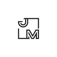 JM futuristic in line concept with high quality logo design vector