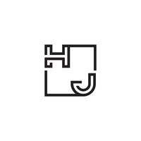 HJ futuristic in line concept with high quality logo design vector