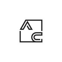 AC futuristic in line concept with high quality logo design vector