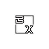 BX futuristic in line concept with high quality logo design vector