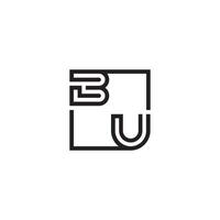 BU futuristic in line concept with high quality logo design vector