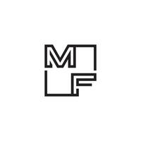 MF futuristic in line concept with high quality logo design vector