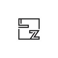 LZ futuristic in line concept with high quality logo design vector