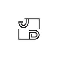 jd futurista en línea concepto con alto calidad logo diseño vector