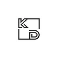 KD futuristic in line concept with high quality logo design vector