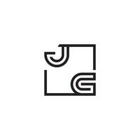 jg futurista en línea concepto con alto calidad logo diseño vector