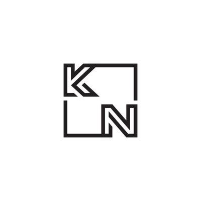 KN futuristic in line concept with high quality logo design