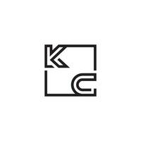 KC futuristic in line concept with high quality logo design vector