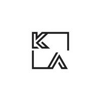 KA futuristic in line concept with high quality logo design vector