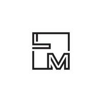 LM futuristic in line concept with high quality logo design vector