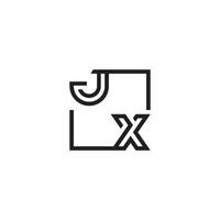 JX futuristic in line concept with high quality logo design vector