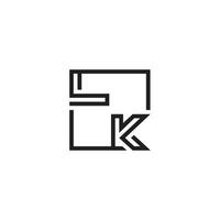 LK futuristic in line concept with high quality logo design vector