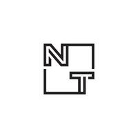 NT futuristic in line concept with high quality logo design vector