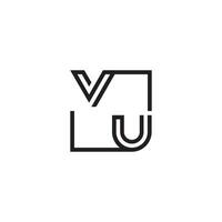 VU futuristic in line concept with high quality logo design vector