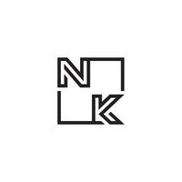 NK futuristic in line concept with high quality logo design vector
