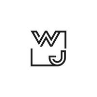 WJ futuristic in line concept with high quality logo design vector