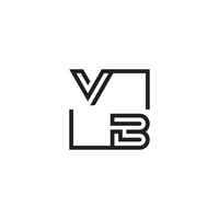 VB futuristic in line concept with high quality logo design vector