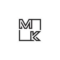 MK futuristic in line concept with high quality logo design vector