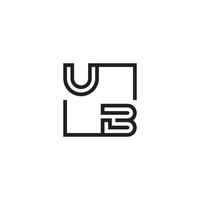 UB futuristic in line concept with high quality logo design vector
