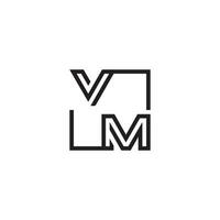 VM futuristic in line concept with high quality logo design vector