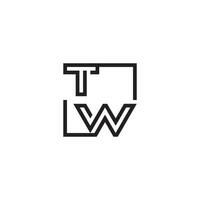 TW futuristic in line concept with high quality logo design vector