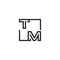 TM futuristic in line concept with high quality logo design vector