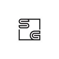 SG futuristic in line concept with high quality logo design vector