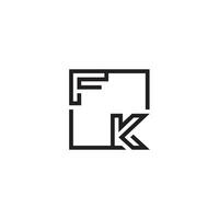 FK futuristic in line concept with high quality logo design vector