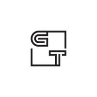 gt futurista en línea concepto con alto calidad logo diseño vector