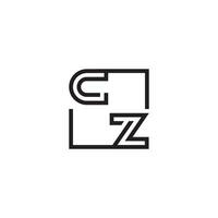 cz futurista en línea concepto con alto calidad logo diseño vector