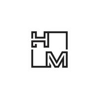 HM futuristic in line concept with high quality logo design vector