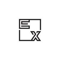 EX futuristic in line concept with high quality logo design vector