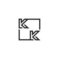 KK futuristic in line concept with high quality logo design vector