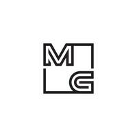 MG futuristic in line concept with high quality logo design vector