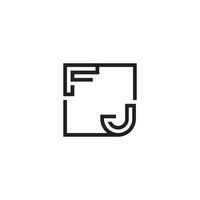 FJ futuristic in line concept with high quality logo design vector