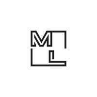 ML futuristic in line concept with high quality logo design vector